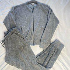 Velvet Gray Sweat Suit